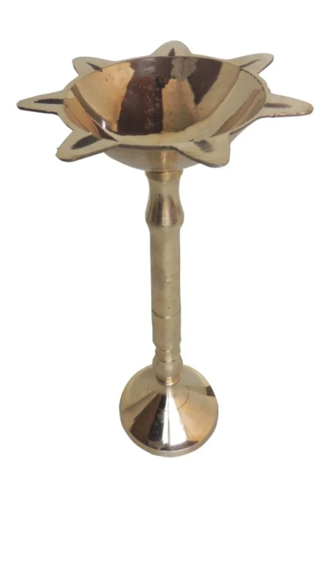 Brass Table Oil Lamp (Samai) (Sada Panas), 14 inch (No. 12)
