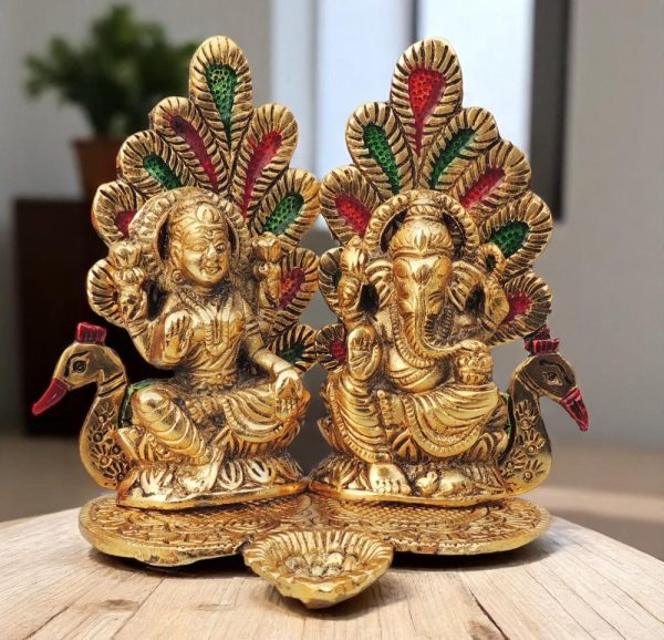 Laxmi Ganesh Murti Pair in Aluminium (Lamxi), Vedikcraft Moradabad