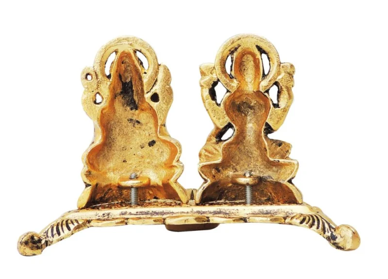 Laxmi Ganesh Murti Pair in Aluminium, 4.2 inch