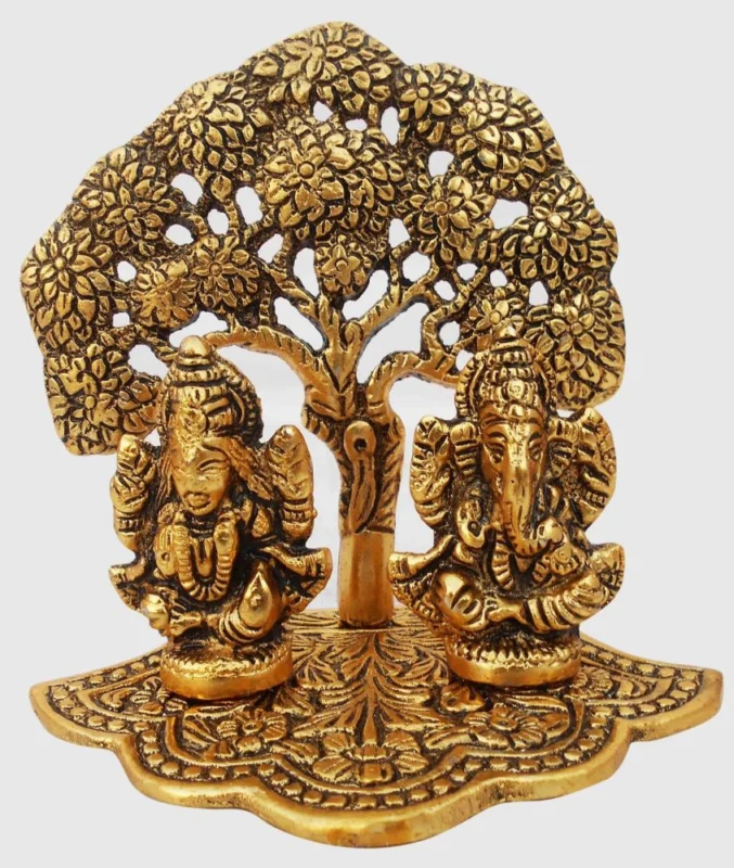 Laxmi Ganesh Murti Pair in Aluminium, 4.7 inch – for Home Mandir