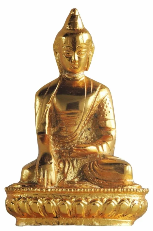 Buddha Idol in Aluminium, 6 inch, 370 g – for Home Mandir