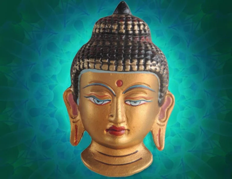 Buddha Idol in Aluminium, Bust (Face), 5.5 inch – for Home Mandir