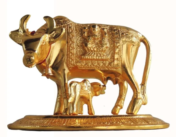 Aluminium Cow Showpiece, 5 inch, Vedikcraft Moradabad
