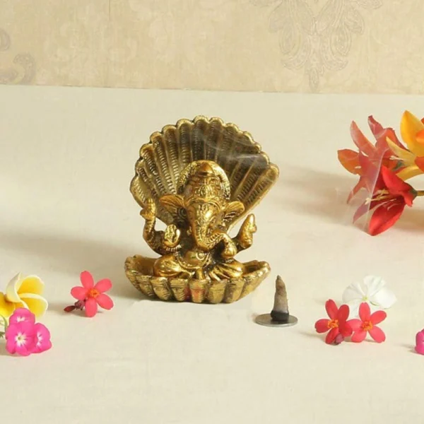 Ganesh Ji Idol in Aluminium (Seep), 3.8 inch, Vedikcraft Moradabad