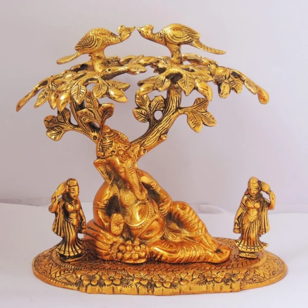 Ganesh Ji Idol in Aluminium, 8.2 inch, Vedikcraft Moradabad