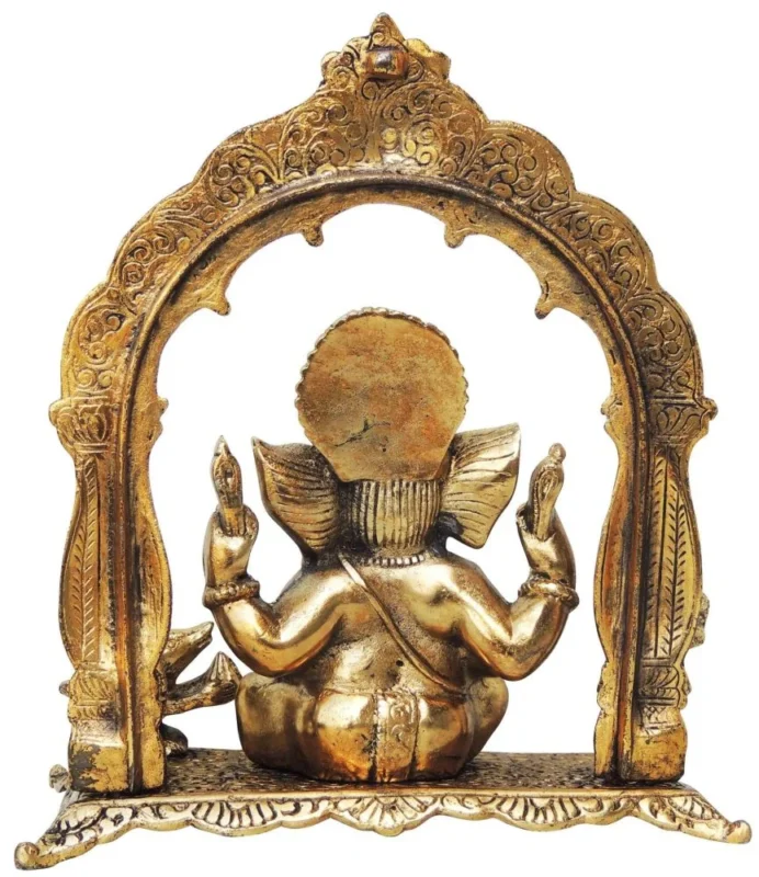 Ganesh Ji Idol in Aluminium (Ganeshji Darbar Big), 10 inch