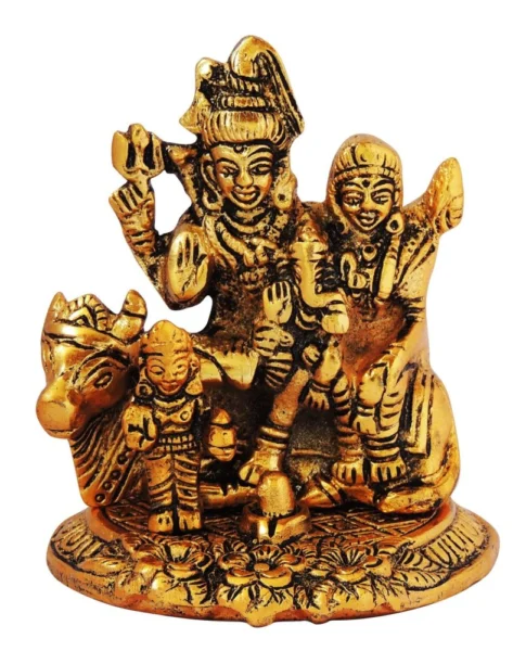 Shiv Parivar Idol in Aluminium, 4 inch, Vedikcraft Moradabad