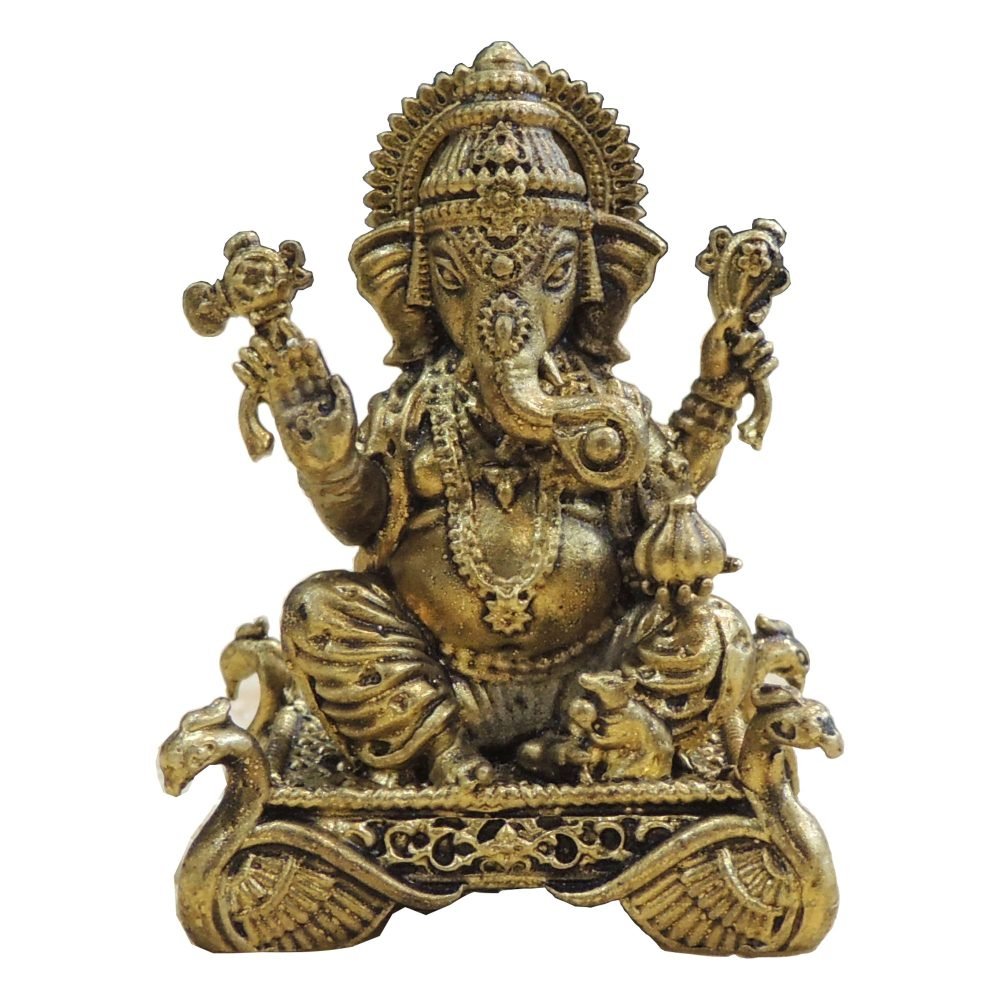 Ganesh Ji Idol in Brass (Small), 2 inch, brass, Vedikcraft Moradabad