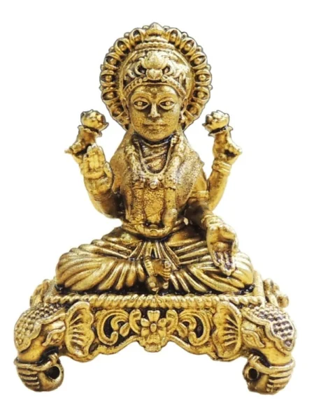 Lakshmi Ji Idol in Brass (Small Laxmi), 2 inch, brass, Vedikcraft Moradabad