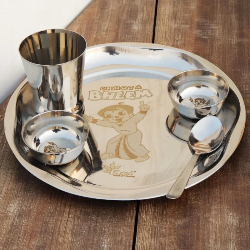 Steel Dinner Plate (Stailnless Chhota Bheem), 9 inch