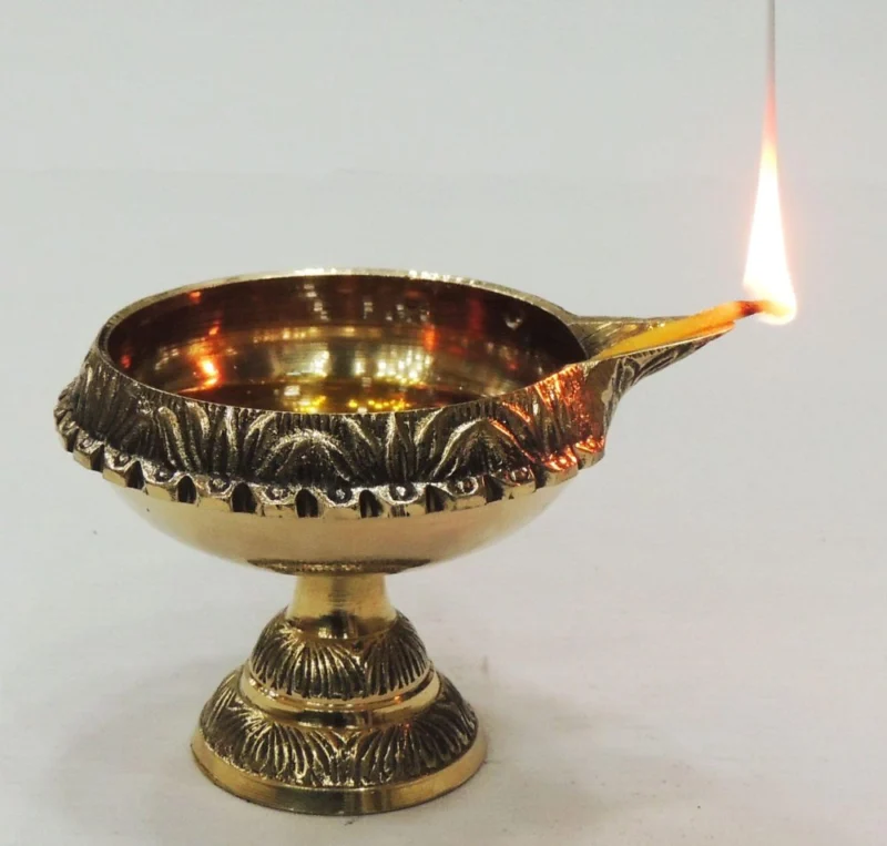 Brass Laxmi Kuber Diya (Kuber Deepak), 3.1 inch (No. 5)