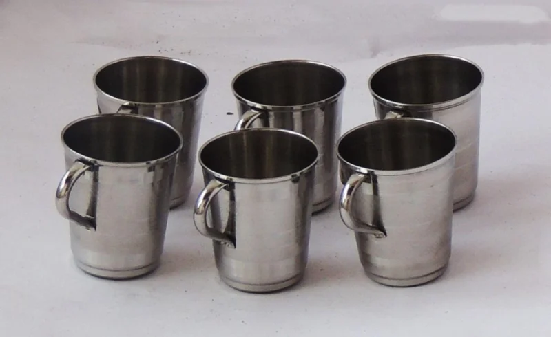 Steel Glass (Gilas) (Cup), 3 inch, Set of 6, 40 g