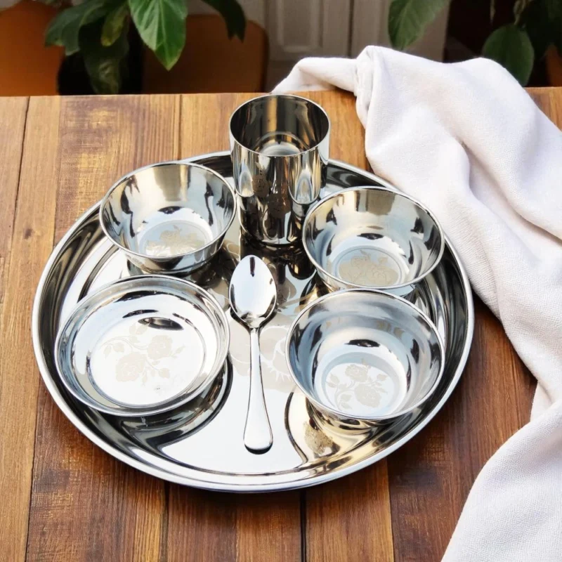 Brass Dinner Set (Thali Set) (Lazer Craft), 12 inch (Code 152)