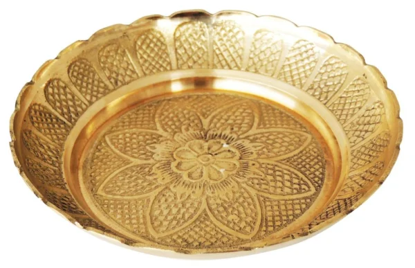 Copper Pooja Thali, 4.7 inch, Vedikcraft Moradabad