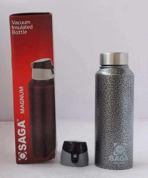 Brass Water Bottle, 550 ml (Vacume Magnam), 8.5 inch, brass, Vedikcraft Moradabad
