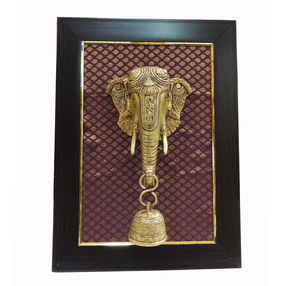 Brass Wall Hanging Ganesh (Frame), brass, Vedikcraft Moradabad