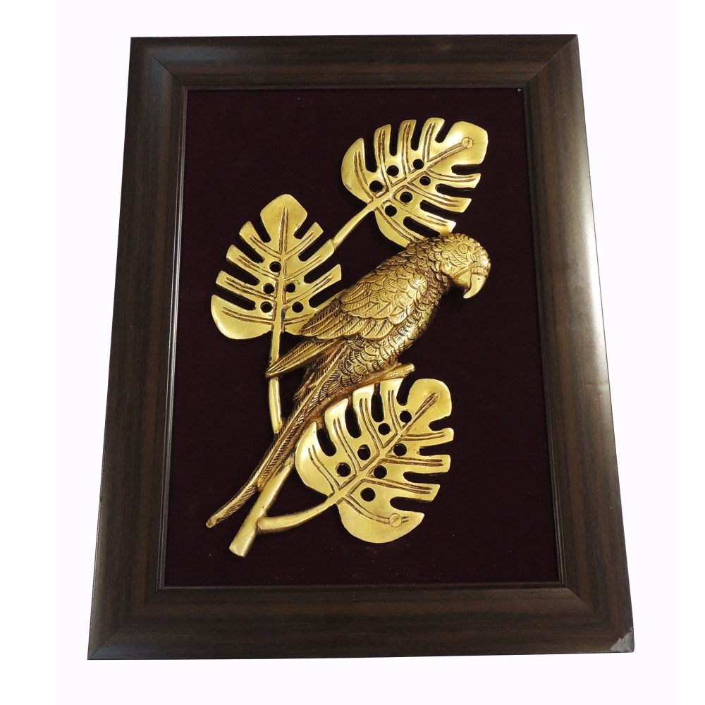 Brass Wall Hanging Decorative (Parrot Frame), brass, Vedikcraft Moradabad