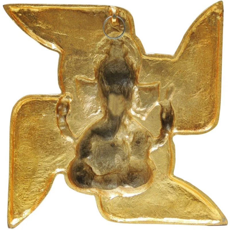 Ganesh Ji Idol in Aluminium, Wall Hanging (Satiya), 7 inch