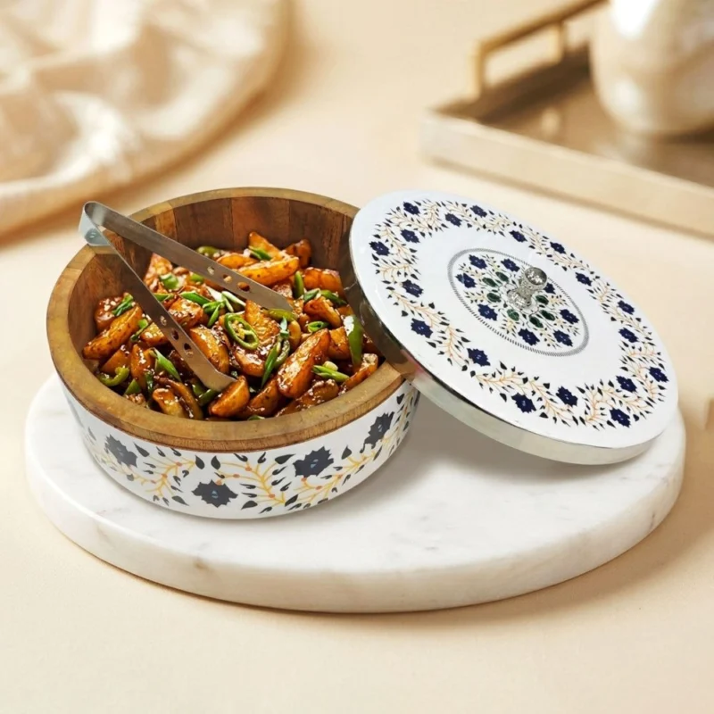 Wood Bowl (Roti Box), 8.7 inch