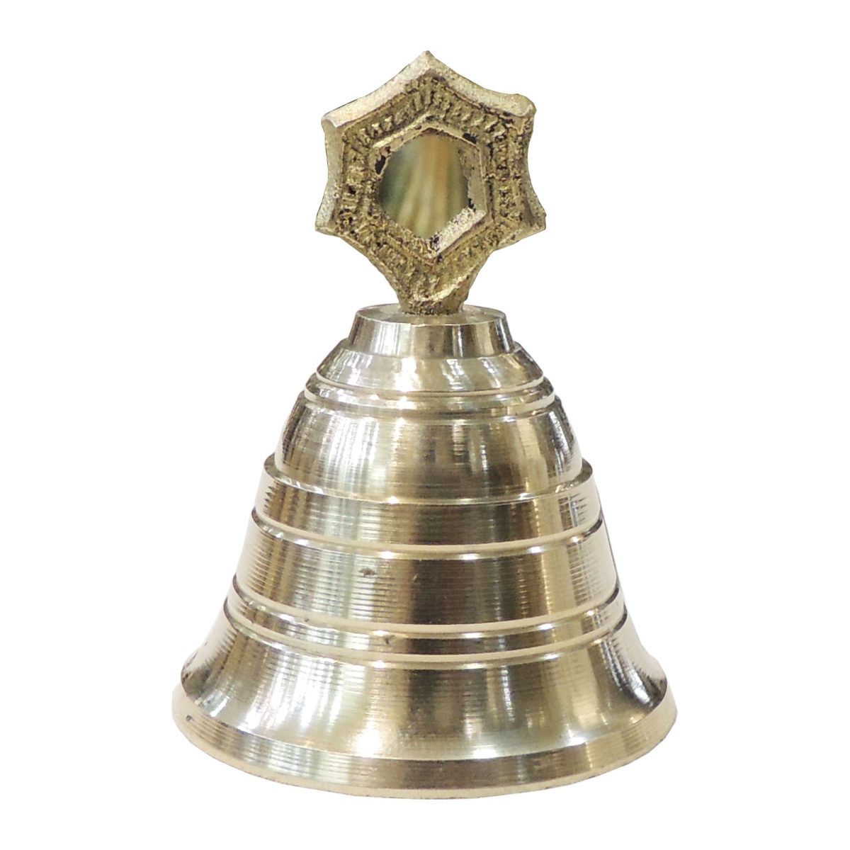 Brass Hanging Temple Bell (Ghanti) (Medium), 3 inch, brass, Vedikcraft Moradabad